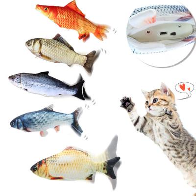 China USB Fish Sustainable Electric Cat Toy Cat Flapping Kicker Interactive Fish Moving Toy For Cat for sale