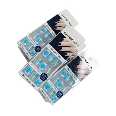 China Recycled Materials Customized Artificial Nails Box Transparent Manicure Packaging Clear PVC Box Fake Nails Packing Box for sale