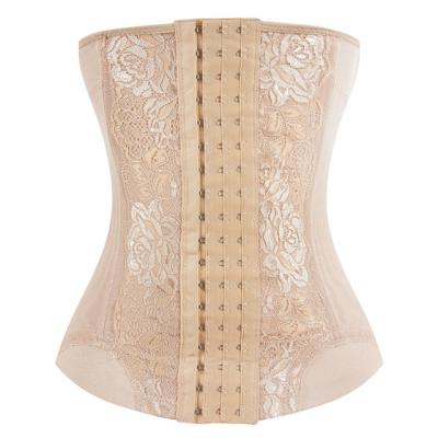 China Antibacterial Women's Hot Selling Seamless Lace Bone Steel Belt Slimming Belt Waist Trainer Shaper Waist Slimming Shapewear For Ladies for sale