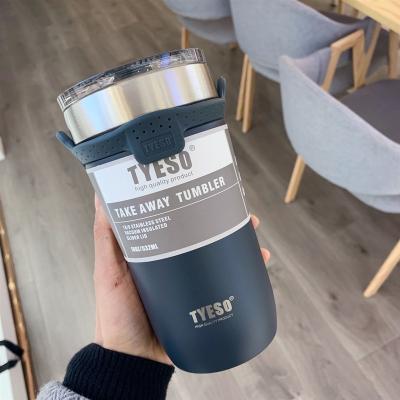 China Durable Double Wall 304 Stainless Steel Vacuum Flask Coffee Mug Stainless Steel Heat Insulation Travel Tumbler With Lid for sale