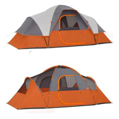 China Extended Type Outdoor Tent Windproof Waterproof New Style Light Weight 4 6 8 10 Person Double Deck Family Manual Camping Tents for sale