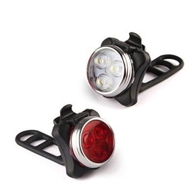 China Aluminum +abs USB Rechargeable Bike Light Set Super Smart Headlight Front and Rear LED Bicycle Lights 650mah Lithium Battery for sale