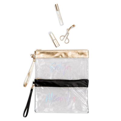 China Fashion Clear Plastic Makeup Bag High Quality Makeup Organizers Clear PVC Travel Bag Cosmetic Bag for sale