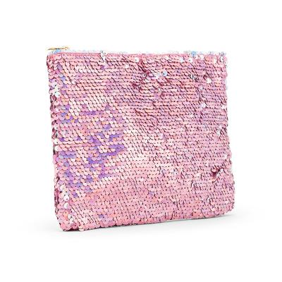 China Hot Sale Shell Shape Sequin Makeup Bag Fashion Mini Mermaid Girls Reversible Sequin Cosmetic Bag Shell Shape Glitter Makeup Pouch for sale