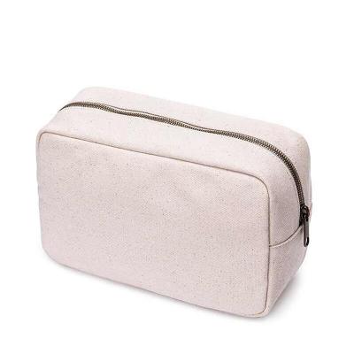 China Fashion Canvas Cosmetic Bag With Metal Zipper Custom Promotion Gift Bags Travel Organized Makeup Blank Canvas Cotton for sale