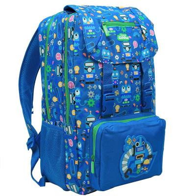 China School Waterproof Backpack Bags Satchel Robot Cartoon Print For Teens Fashion Blue Waterproof Cases Custom New Style for sale