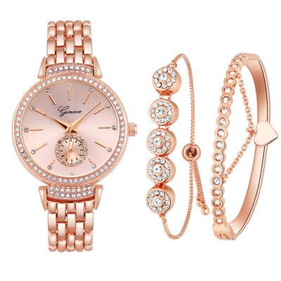 China Luxury Style 3pcs Fashion Waterproof Hot Female Wrist Women Lady Watch Ladies Watch And Bracelet Set Set for sale