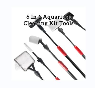 China Customized High Performance Stocked 6 Multifunctional in 1 Aquarium Cleaner Kit Aquarium Cleaning Tool for sale