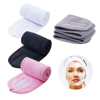 China European and American UNIQ Style Spa Headbands Makeup Shower Bath Wrap Sports Terry Cloth Stretch Towel With Magic Tape for sale