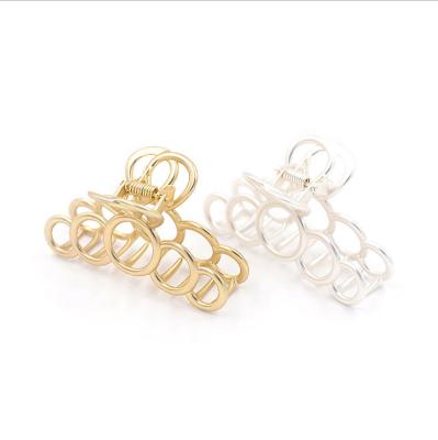 China Fashion Lady UNIQ Pretty High Quality Metal Hair Clips For Women Thick Hair Jaw Claw Clips Silver And Gold for sale