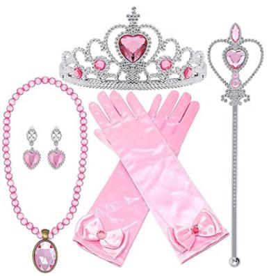 China Great for 4-12 Years Children UNIQ Princess Dress Up Accessories Tiara Crown Wand Necklaces Presents Gloves for Kids Girls for sale