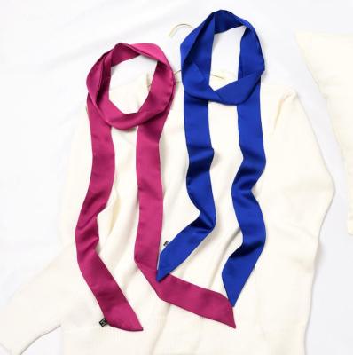 China UNIQ Fashion High Quality Fashionable Satin Narrow and Long Silk Scarf Accessories for Women and Girls for sale