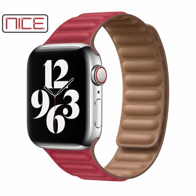 China Daily Wear Trim Leather 38MM 40MM 42MM 44MM For Apple Watch Belt Seri 6 Band Charm Bracelet Band Straps for sale