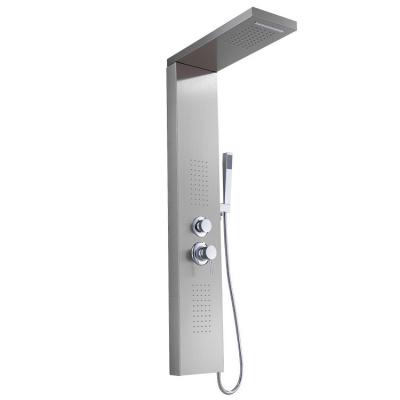 China Hot Sale 304 Stainless Steel Bathroom LED Sliding Bar Wall Mounted Shower Panel Free With Massage Jets for sale