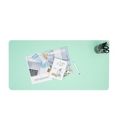 China Eco-Friendly Vegan Welcomed Leather Desk Mat Laptop Mat Mouse Pads For Front And Back for sale