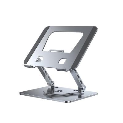 China Alloy Steel Adjustable 360 Portable Laptop Stand Flexibility Rotation Popular Indoor Use Apple iPhone Desk Foldable Height for sale