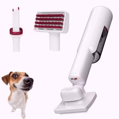 China 2 in 1 Cordless Handheld Vacuum Cleaner Lightweight Grooming Deshedding Pet Vacuum Cleaner with Slicker Brush for Dogs Cats Hair for sale