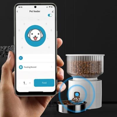 China Wholesale Custom App Version Pet Feeder Smart Pet Bowls Automatic Cat Feeder With Low Mog Customized Logo for sale