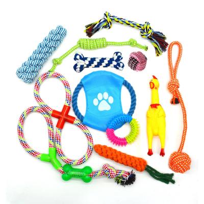 China Custom Cotton Relieves Stress 12 Pack Dog Rope Toys Dog Toys Set 12 Pack Dog Teeth Clean Cotton Rope Toy for sale