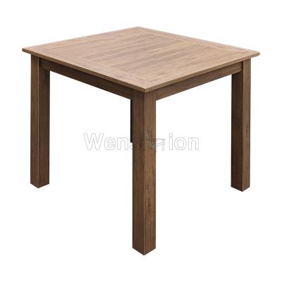 China Factory Direct Sales Table Outdoor Plastic Wooden Bistros Dining Table Patio Furniture Square Dining Table for sale