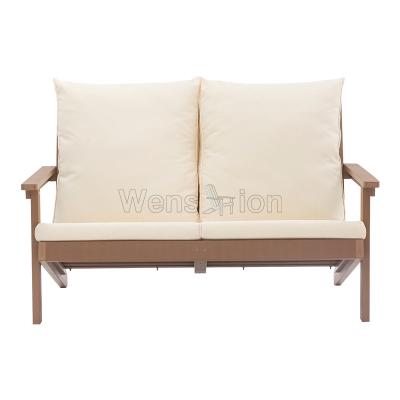 China New Desgin Factory UV Resistant Chinese Living Room Hotel Furniture Plastic Wooden Double Seat Sofa for sale