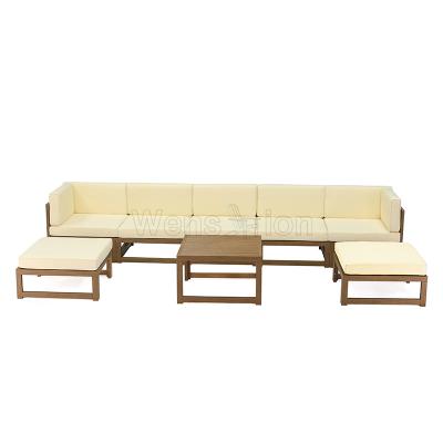 China Outdoor Weather Furniture China Factory Customize Plastic Wood Garden Sofa Set Outdoor Furniture Patio Park Villa Hotel Project Sofa for sale