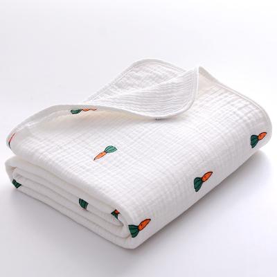 China Comforter Newborn Summer Gauze Four-Layer Cartoon Cotton Towel Anti-pull Baby Bath Towel Blanket Absorbent Blanket Blanket for sale