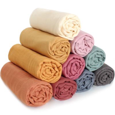 China Solid Color Cotton Muslin Safety Child Safe Bamboo Baby Wrap Covering for sale