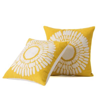 China Southeast Asia Homestay Swing Sofa Decoration Pillowcase CIS Sunflower Daisy Embroidery Folded Cushion Cover For Hammock Sofa for sale