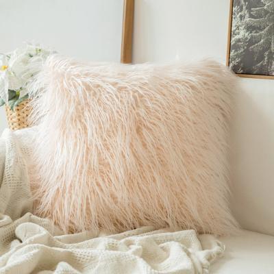 China Folded 2021 new design home decoration christmas fur cushion cover wholesales for sale