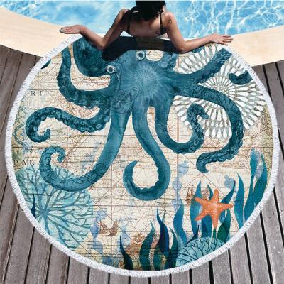 China Disposable Microfiber Round Large Mandala Beach Towel With Tassels Super Ultra Soft Universal Circle Tapestry Water Absorbent Towe for sale