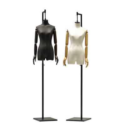 China Other Fashion Men Mannequin Female Half Body Headless Hanging Mannequin With Wooden Hand for sale