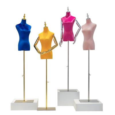 China Other high-grade velvet arm mannequin window display stand half-body electroplating dummy mannequin for sale