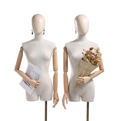 China Other Head Wooden Female Egg Grain Head Fashion And Half Body Mannequin Dummy for sale