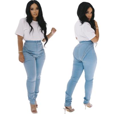 China QUICK DRY women's clothing 2022 women's clothing stretch high waist jeans zipper denim pants women for sale