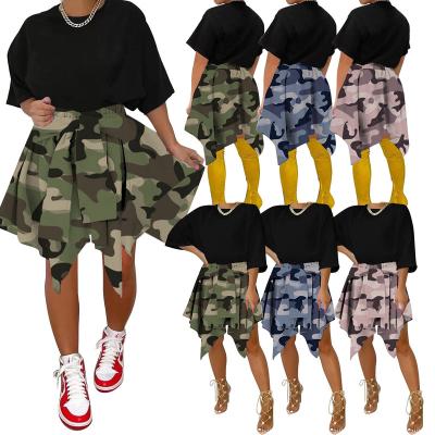 China L99897 Anti-Static Fashion Camouflage Bandage Irregular Skirt for sale