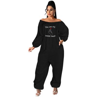 China Sustainable Newcomer Basic Designer Fall Clothes Jumpsuits Casual Solid Off Shoulder Off Shoulder Jumpsuits Fall Clothes Jumpsuits for sale