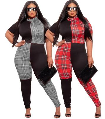 China Plus Size Sexy Plaid Pencil Stitching Overalls for sale