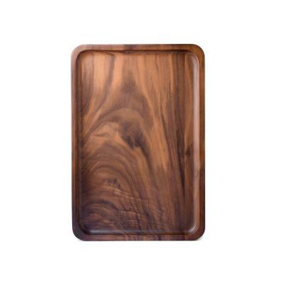 China Custom Made Wholesale Black Walnut Wooden Tray for sale