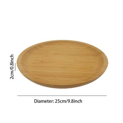 China Wooden Bamboo Serving Tray Fruit Platter Coffee Tray Bamboo Round Plate Bread Tea for Home Hotel Restaurant for sale