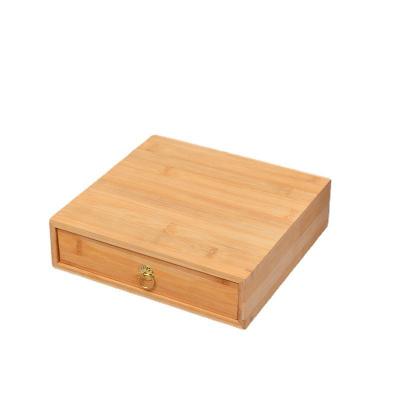 China Handmade Wooden Tea Box With Pull Out Lid Wooden Tea Gift Box Tea Storage Box for sale