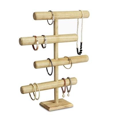 China 4-Tier Jewelry Display Stand, Wooden Organizer Bracelet Holder for Shows, Wooden Bracelet Watch Necklace Jewelry Display YD-043 for sale