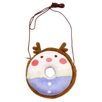 China Newest High Quality Washable Design Custom Design Plush Toy Donut Shape Messenger Bag Shoulder Bag for sale