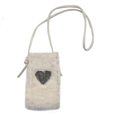 China High quality autumn and winter series faux fur ladies heart shape handbag clutch bag women's luxury shoulder bag for sale