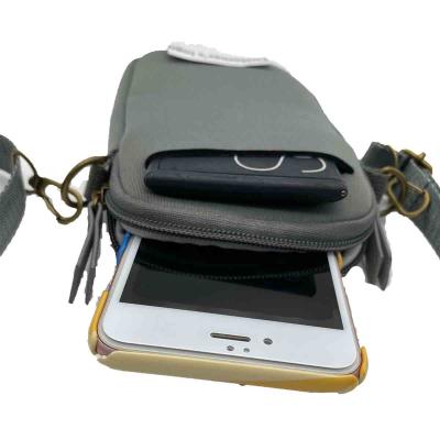 China High Quality Fashion Neoprene Cell Phone Cross - Waterproof GRAY Shoulder Mounts Body Bag Wallet Mobile Phone Filter for sale