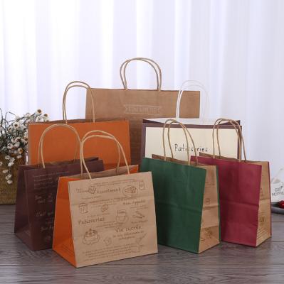 China Recyclable Factory Wholesale Custom Colored Recycled Gift Wrapping Paper Takeout Paper Bag for sale