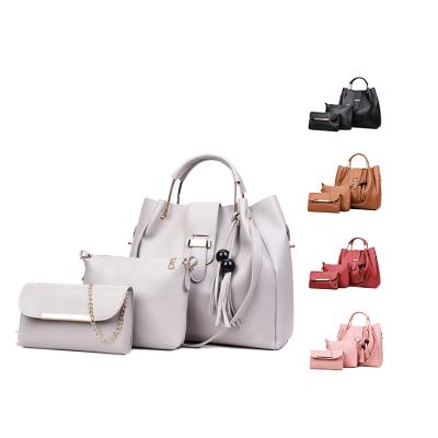 China 3 Piece Set Handbags Fashion Large Capacity Handbags Bolso De Mano De Cuero Mujer Women Shoulder Bag PU Leather Ladies Purse And Handbags Set for sale