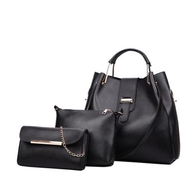 China 3 Piece Set Large Work Ladies Handbags Leather Women PU Luxury Casual Handbag Women Shoulder Handbag Set With Packaging for sale