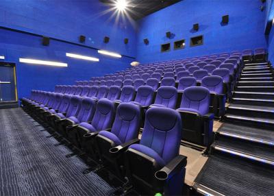 Cina Luxury Leather Theater Seating Folding Foam Density Cinema Chairs With Aluminium Alloy Feet in vendita