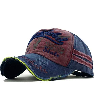 China COMMON explosive style old worn washed hats fringed new sun visor hats baseball caps for men and women for sale